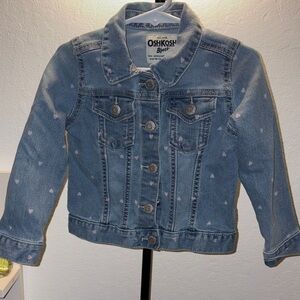 OshKosh B'gosh Light Blue Denim Jacket with Pink Hearts